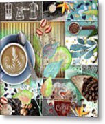 Coffee Shop Collage Metal Print