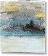 Cold Day Lakeside Abstract Landscape Metal Print