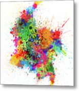 Colombia Paint Splashes Map Metal Print