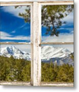 Colorado Rocky Mountain Rustic Window View Metal Print