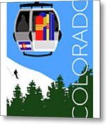 Colorado Ski Country Blue Metal Print