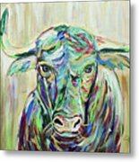 Colorful Bull Metal Print