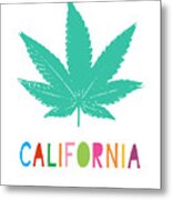 Colorful California Cannabis- Art By Linda Woods Metal Print