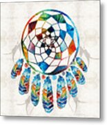 Colorful Dream Catcher By Sharon Cummings Metal Print