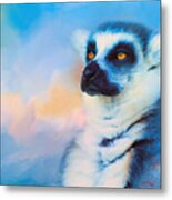 Colorful Expressions Lemur Metal Print