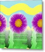Colorful Flower Pop Art Metal Print