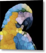 Colorful Glass Parrot Metal Print