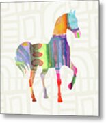 Colorful Horse 3- Art By Linda Woods Metal Print