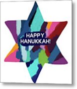 Colorful Modern Hanukkah- Art By Linda Woods Metal Print