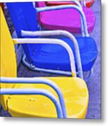 Colorful Patio Chairs Metal Print