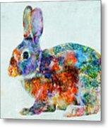 Colorful Rabbit Art Metal Print