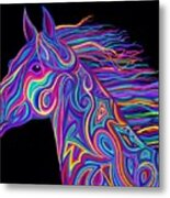 Colorful Rainbow Stallion Metal Print