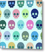 Colorful Skull Cute Pattern Metal Print