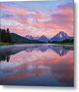 Colorful Sunrise At Oxbow Bend Metal Print