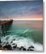 Colorful Sunset At The Oceanside Pier Metal Print