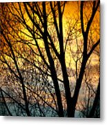 Colorful Sunset Silhouette Metal Print