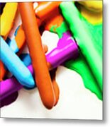 Colourful Crayon Art Metal Print