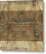 Confederate Cotton Planters Loan$5 Note Metal Print
