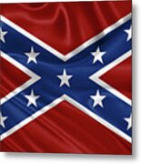 Confederate Flag - Second Confederate Navy Jack And The Battle Flag Of Northern Virginia Metal Print
