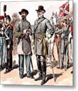 Confederate Uniforms 1888 Drawing Metal Print