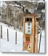 Conoco In The Snow Metal Print