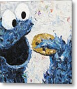 Cookie Monster Inspired Metal Print
