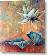 Copper Lotus Metal Print