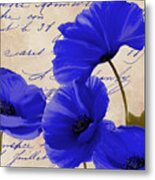 Coquelicots Bleue Metal Print