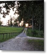 Country Lane Sunrise Metal Print