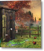 Country Outhouse Metal Print