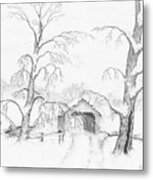 Covered Bridge Metal Print