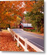 Covered Bridge In Brattleboro Vt Metal Print