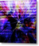 Cracked Abstract Blue Metal Print