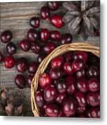 Cranberries In Basket 4 Metal Print