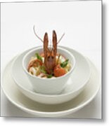 Crayfish With Noodles Metal Print