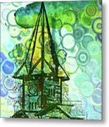 Crazy House In The Clouds Whimsy Metal Print