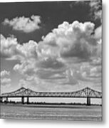 Crescent City Connection In Black And White Metal Print