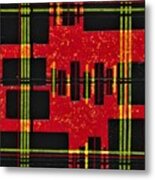 Cross Over In Yellow, Black And Red Metal Print