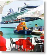 Cruise Ship In Port Metal Print