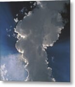 Cumulus Clouds And Crepuscular Rays Metal Print
