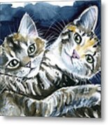 Cute Cuddling Kittens Metal Print