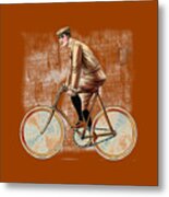 Cycling Man T Shirt Design Metal Print