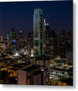 Dallas Skyline Evening Glow Metal Print