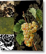Damask Lerain Wine Grapes Metal Print