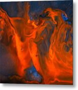 Dancing Fire Fluid Abstract Art Liquid Painting By Kredart Metal Print