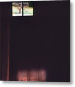 Dark Cabin Window Metal Print