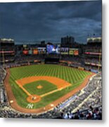 Dark Clouds Over Yankee Stadium Metal Print