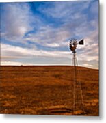 Dawn Prairie Windmill Metal Print