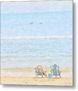Day At The Beach Sun And Sand Metal Print