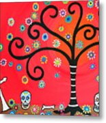Day Of The Dead Cemetery Metal Print